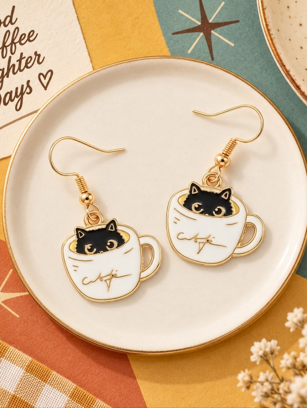 MODCLOTH PEEK A BOO KITTY EARRINGS